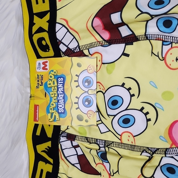 Men's SpongeBob Boxer Briefs Size Medium Yellow SpongeBob Face NEW - Picture 3 of 5